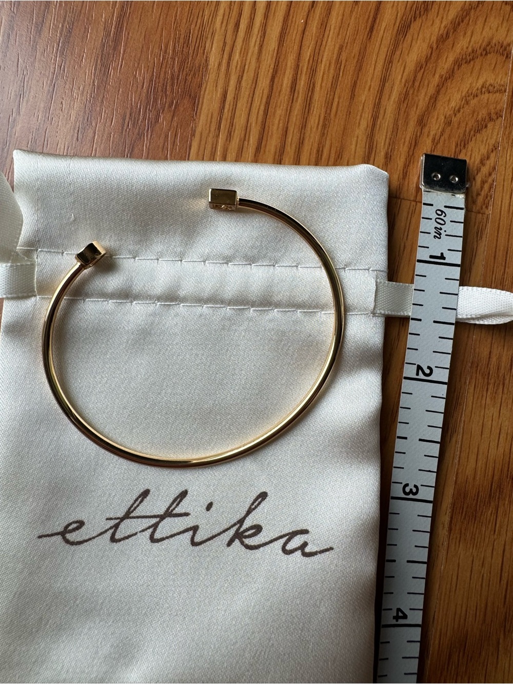 Ettika Dainty Gold Open Cuff Bracelet - Picture 3 of 3